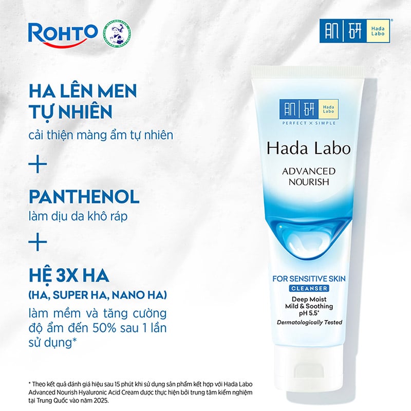 thegioiskinfood.com - Sữa Rửa Mặt Hada Labo Dưỡng Ẩm Cho Da Nhạy Cảm Advanced Nourish For Sensitive Skin Cleanser 80g