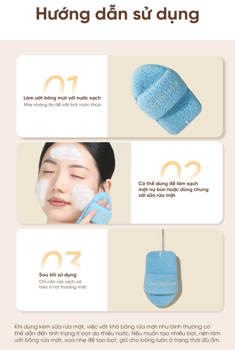 thegioiskinfood.com - Bông Rửa Mặt Bọt Biển Hình Găng Tay Hở Ngón Amortals Wash To Smile Face-Washing Puff (Slipper-Shaped)