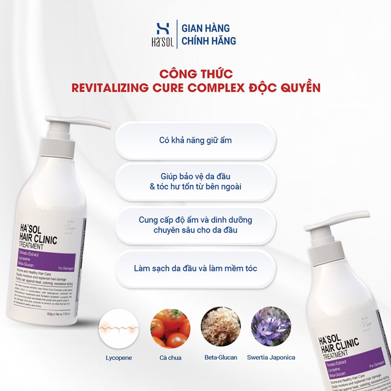 thegioiskinfood.com - Kem Ủ Tóc Hỗ Trợ Phục Hồi, Dưỡng Tóc Mềm Mịn Ha'sol Hair Clinic Treatment 500g