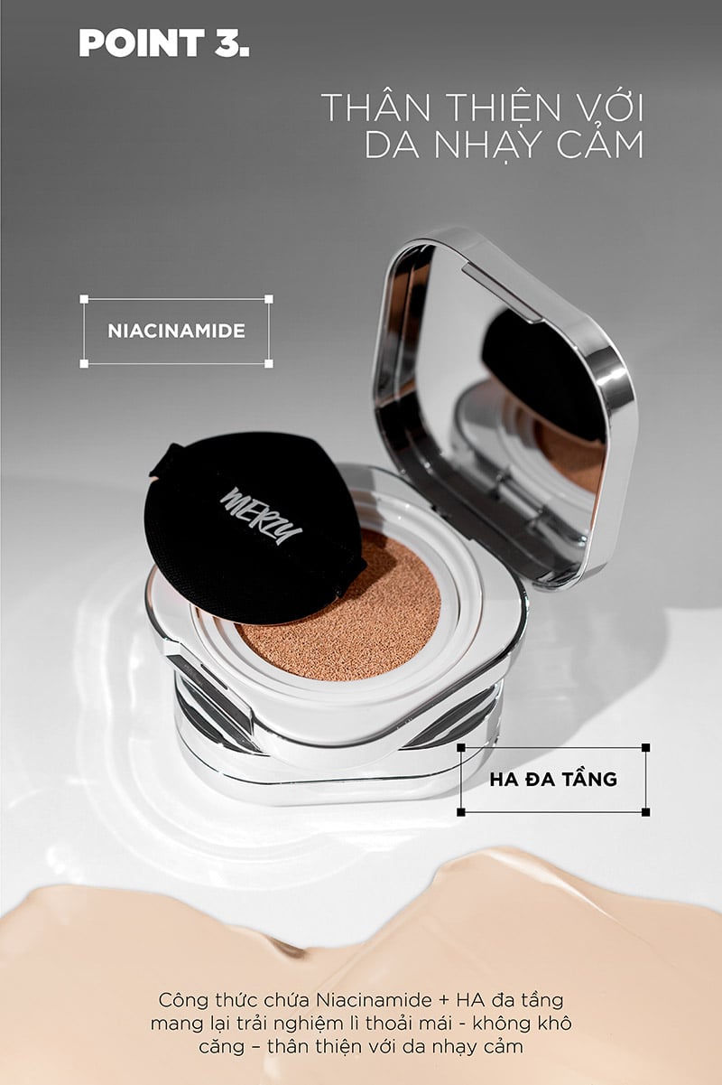 Phấn Nước Mịn Lì, Che Phủ Cao Merzy The Airy Filter Cushion SPF50+ PA+++ 11g