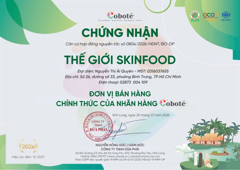 Thế Giới Skinfood - Đại lý phân phối chính hãng các sản phẩm COBOTÉ tại Việt Nam