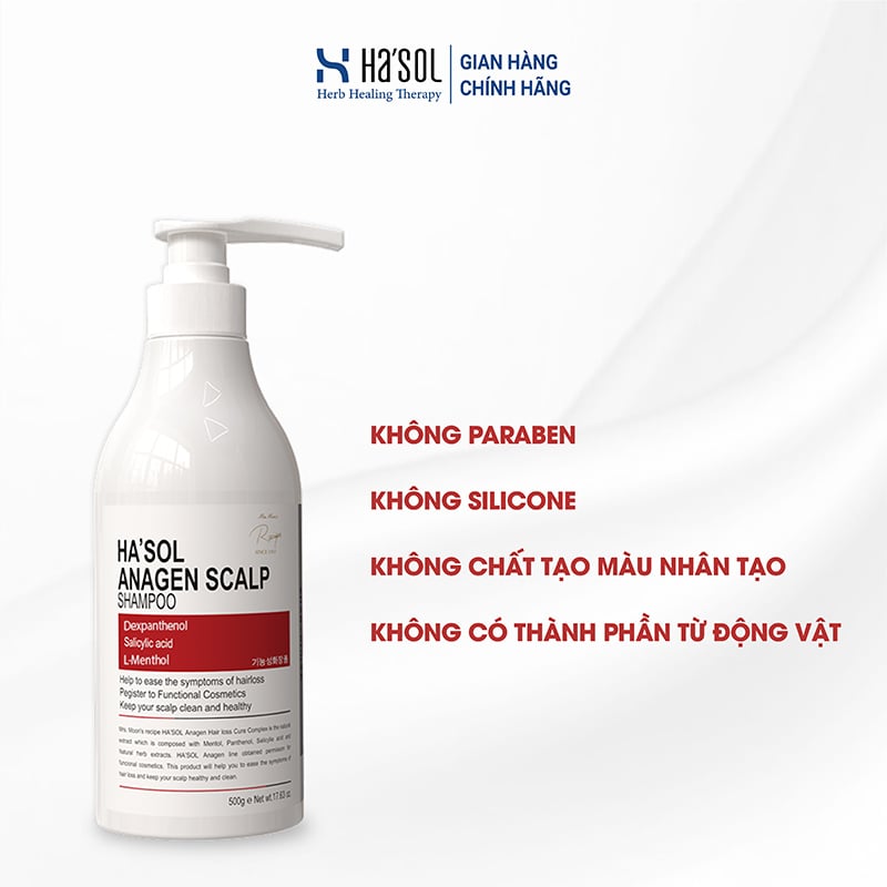 thegioiskinfood.com - Dầu Gội Hỗ Trợ Giảm Rụng Tóc Ha'sol Anagen Scalp Shampoo 500g