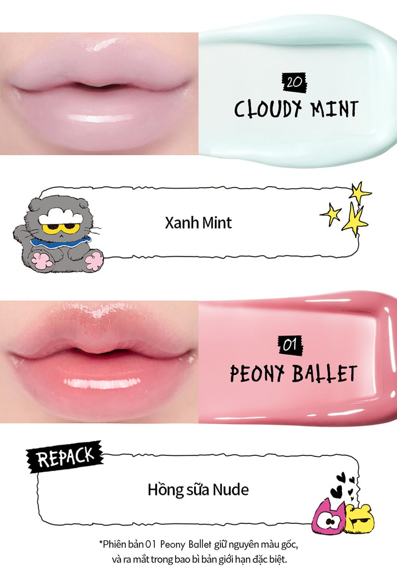 thegioiskinfood.com - Son Bóng Cho Môi Căng Mọng Romand X ZO&FRIENDS Glasting Color Gloss 4g