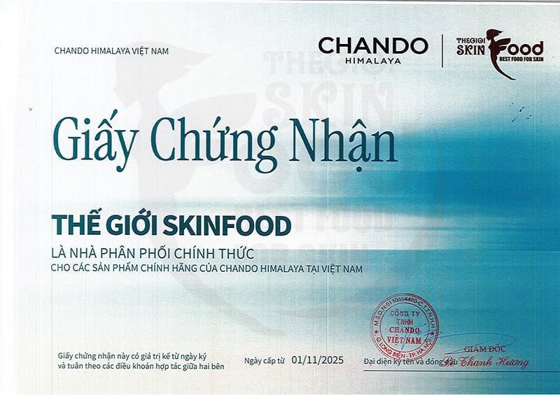 Thế Giới Skinfood - Đại lý phân phối chính hãng các sản phẩm Chando Himalaya tại Việt Nam