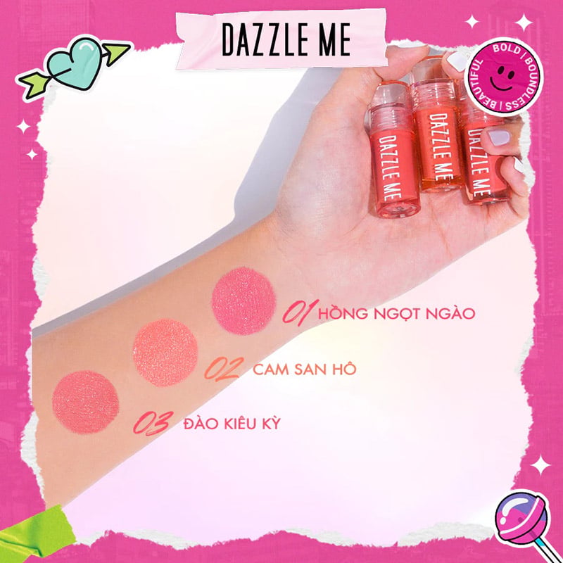 thegioiskinfood.com - Má Hồng Kem DAZZLE ME Heart Melt Creamy Liquid Blush