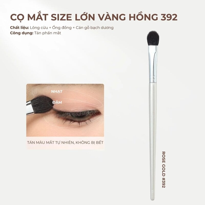 Cọ Phấn Mắt Lớn Guoxiaoniu Rose Gold #392 Large Eyeshadow Brush