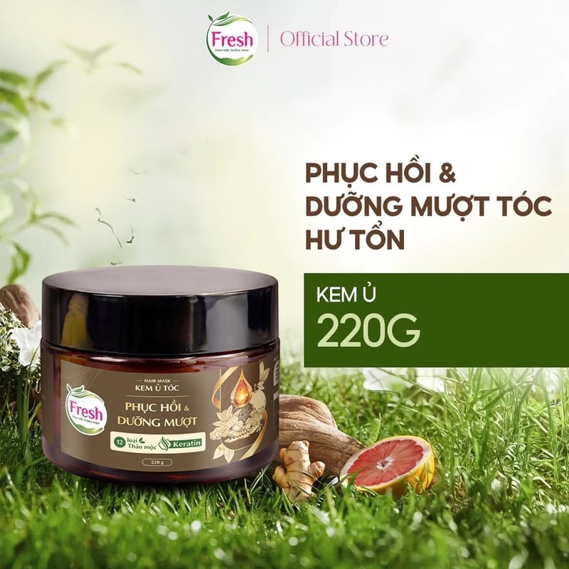 thegioiskinfood.com - Kem Ủ Tóc Fresh Thảo Mộc Dưỡng Sinh Phục Hồi & Dưỡng Mượt Tóc Hư Tổn 220g