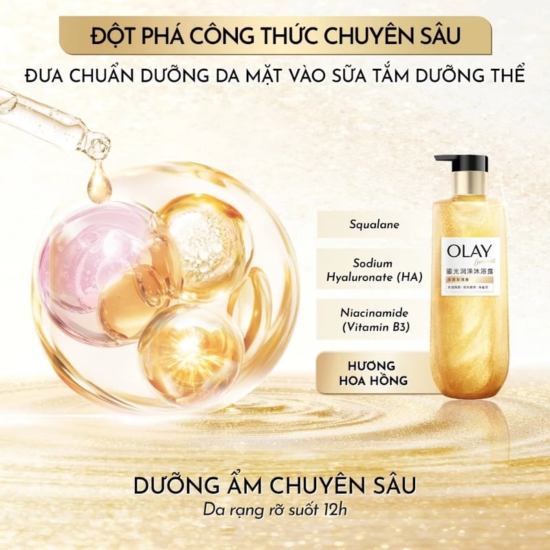 Sữa Tắm Sáng Da Hương Nước Hoa Cao Cấp Olay Luminous Body Wash 350g