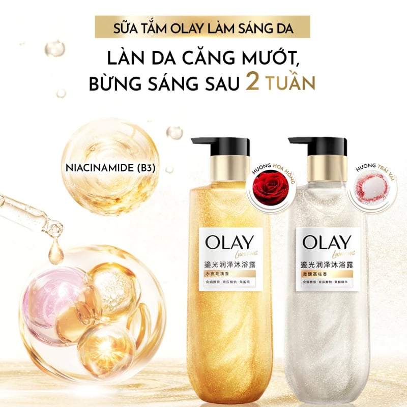 Sữa Tắm Sáng Da Hương Nước Hoa Cao Cấp Olay Luminous Body Wash 350g