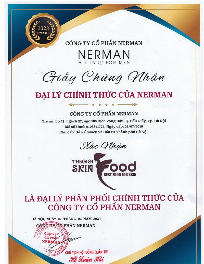 Thế Giới Skinfood - Đại lý phân phối chính hãng các sản phẩm NERMAN tại Việt Nam