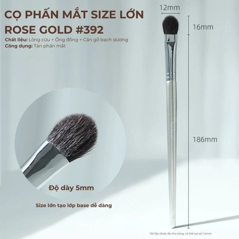 Cọ Phấn Mắt Lớn Guoxiaoniu Rose Gold #392 Large Eyeshadow Brush