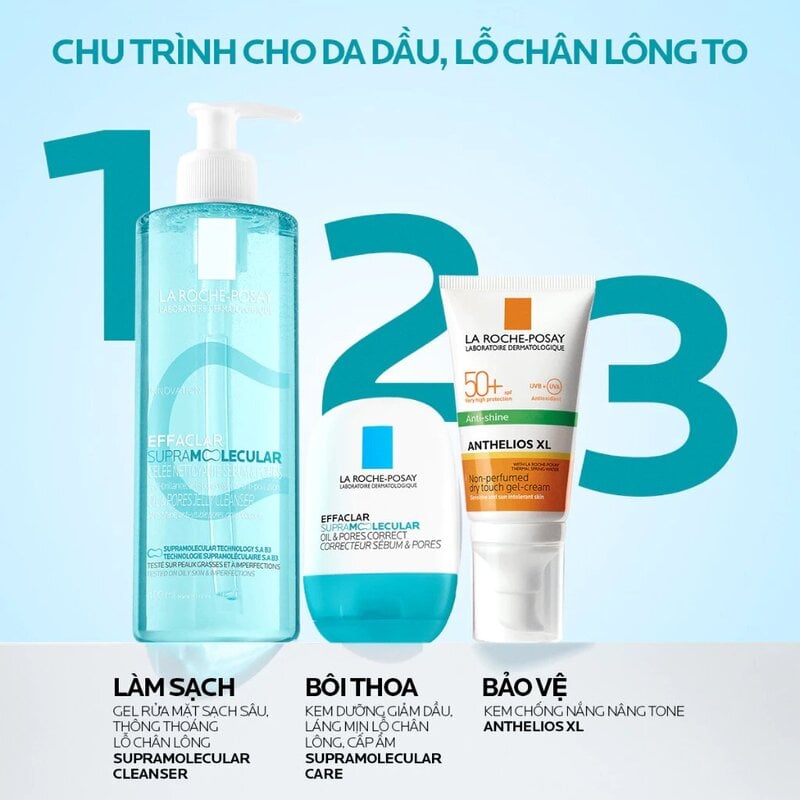 Kem Dưỡng Hỗ Trợ Kiềm Dầu Láng Mịn Lỗ Chân Lông La Roche-Posay Laboratoire Dermatologique Effaclar Supramolecular Oil & Pores Correct 40ml