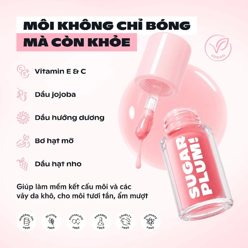 Son Bóng Dưỡng Môi SUGARPLUM Delish Lip Oil 3.4g