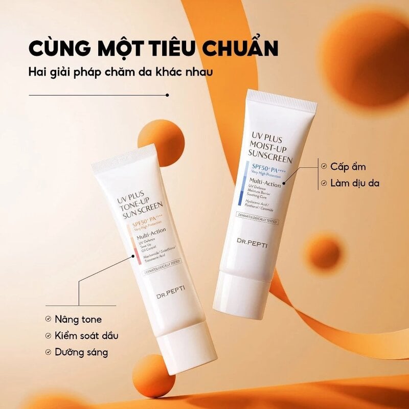 Kem Chống Nắng Dr.Pepti UV Plus Sunscreen SPF50+ PA++++ 50ml