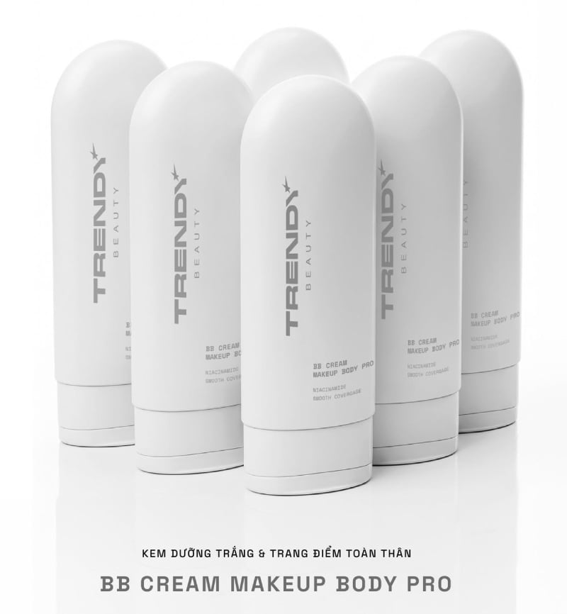 Kem Dưỡng Nâng Tông & Trang Điểm Toàn Thân Trendy Beauty BB Cream Makeup Body Pro 150ml