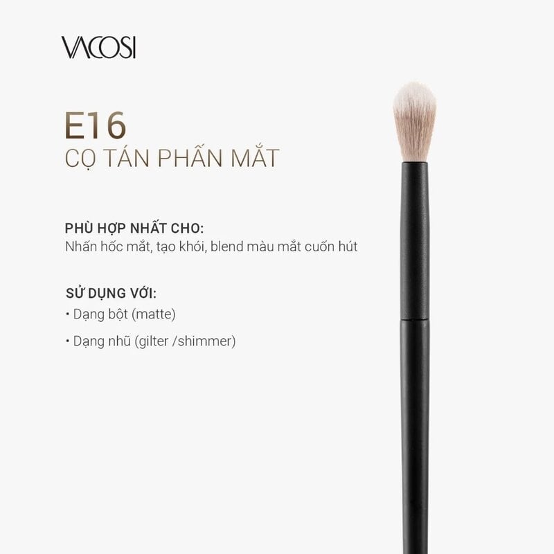 Cọ Tán Phấn Mắt Vacosi Full Blender Brush E16
