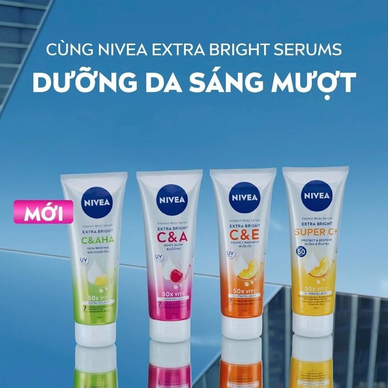 Serum Dưỡng Thể Dưỡng Sáng Da Nivea Vitamin Body Serum Extra Bright