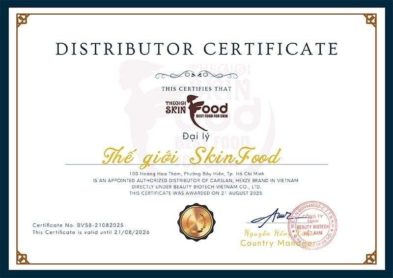 Thế Giới Skinfood - Đại lý phân phối chính hãng các sản phẩm Carslan tại Việt Nam