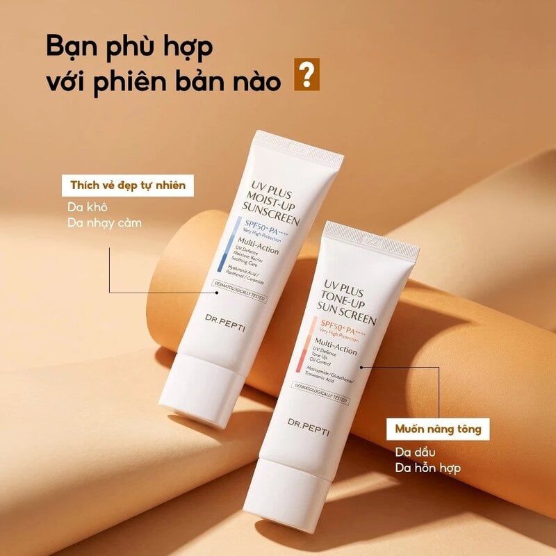 Kem Chống Nắng Dr.Pepti UV Plus Sunscreen SPF50+ PA++++ 50ml