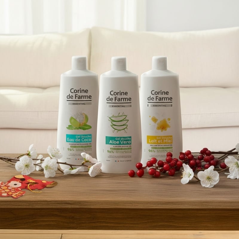 thegioiskinfood.com - Gel Tắm Chiết Xuất Thiên Nhiên Dưỡng Ẩm, Làm Dịu Da Corine de Farme Essential Shower Gel 750ml