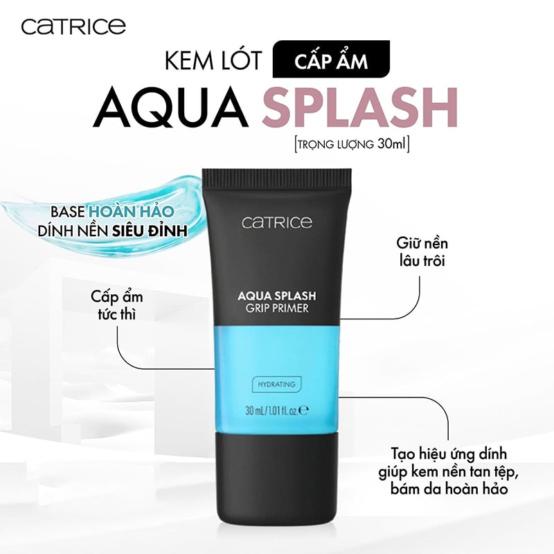Catrice Aqua Splash Grip Primer 30ml (Xanh Dương Đậm)