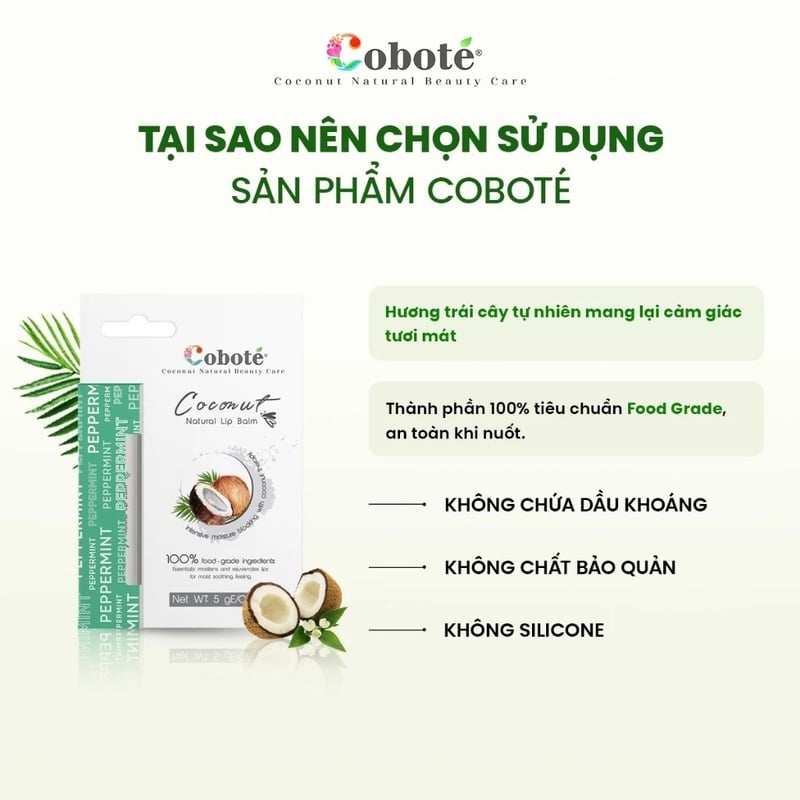 thegioiskinfood.com - Son Dưỡng Môi Không Màu COBOTÉ Natural Lip Balm 5g
