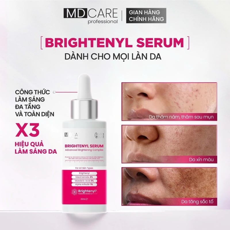 Serum Hỗ Trợ Dưỡng Sáng Da MD CARE Professional Brightenyl Serum Advanced Brightening Complex 30ml