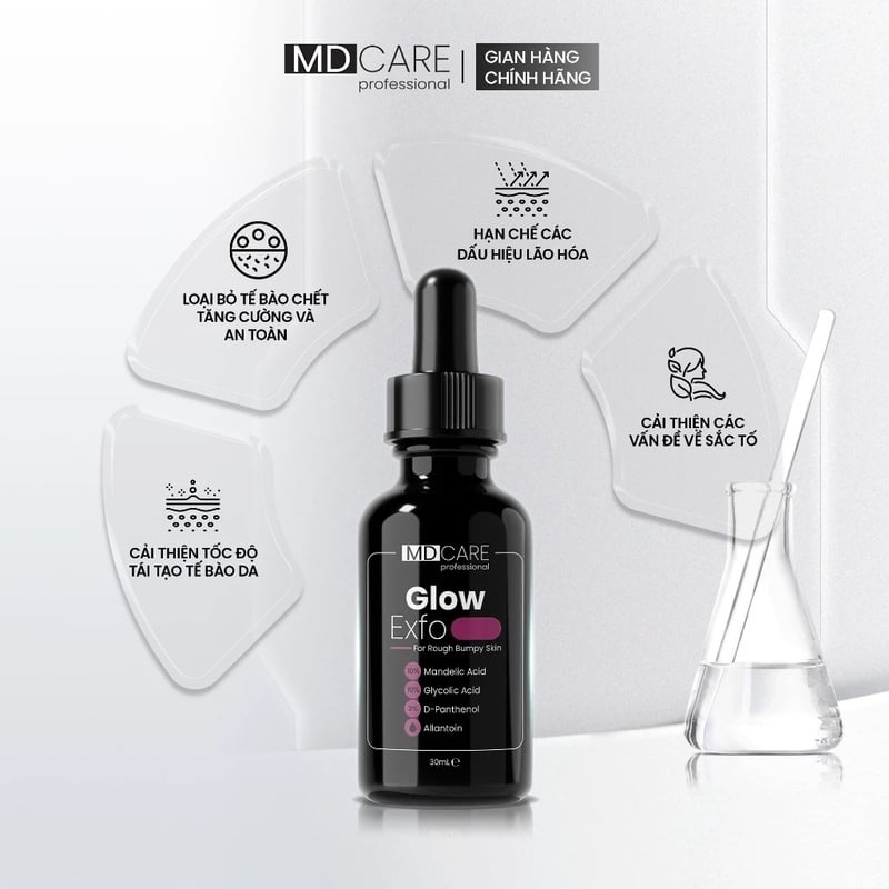 Tẩy Tế Bào Chết Hỗ Trợ Làm Sáng, Mờ Thâm Và Đều Màu Da MD CARE Professional Glow Exfo For Rough Bumpy Skin 30ml