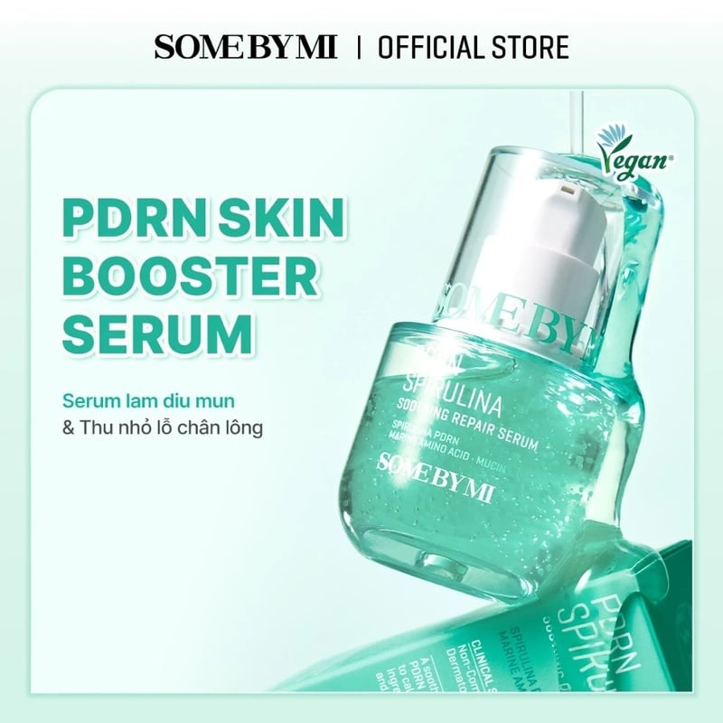 Serum Làm Dịu Da Mụn, Hỗ Trợ Phục Hồi Some By Mi PDRN Spirulina Soothing Repair Serum 50ml