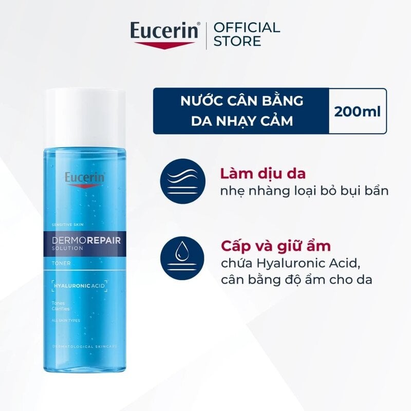 Nước Hoa Hồng Cho Da Nhạy Cảm Eucerin Dermorepair Solution Toner 200ml