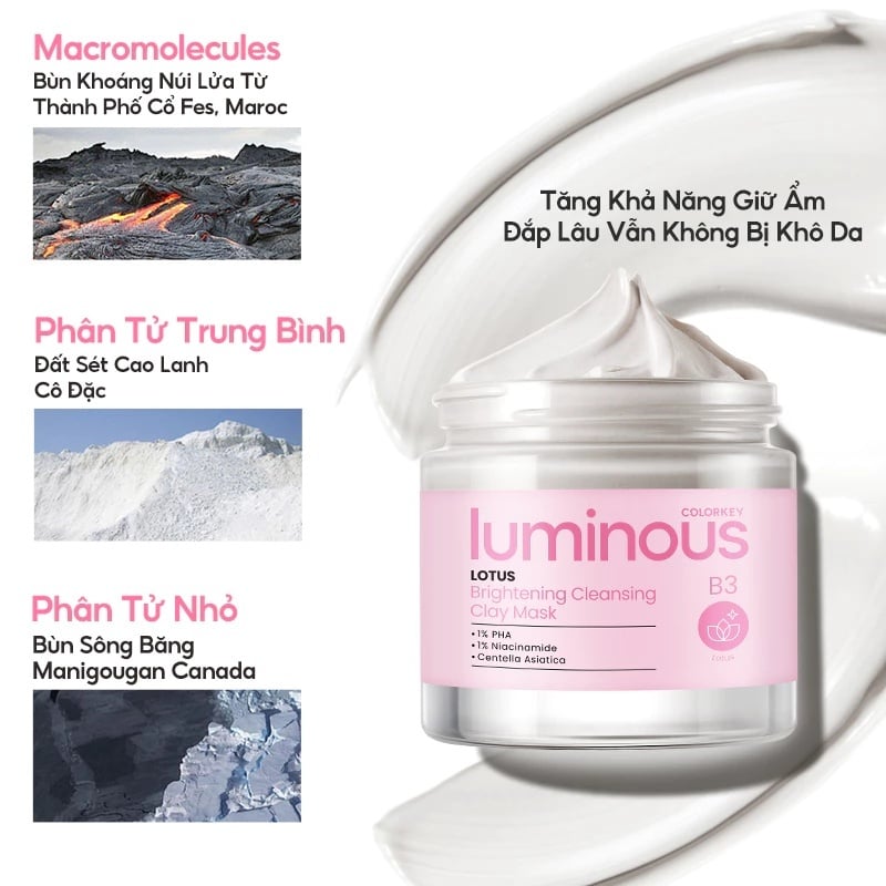 Mặt Nạ Bùn Khoáng Colorkey Làm Sạch Sâu Luminous Cleansing Clay Mask 60g