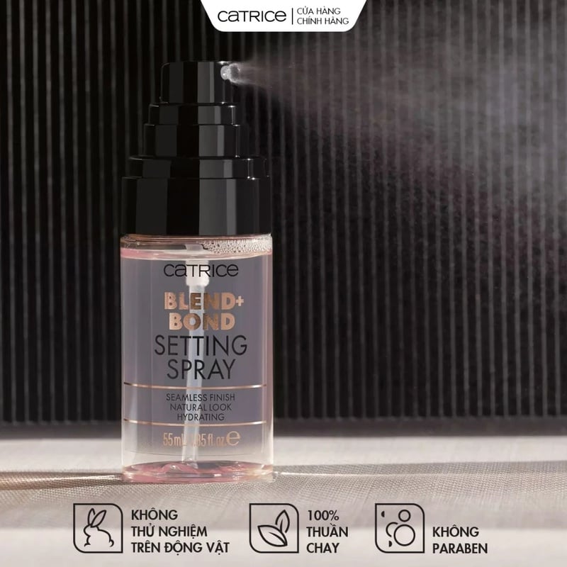 thegioiskinfood.com - Xịt Khóa Nền Đa Năng Cấp Ẩm, Cố Định Trang Điểm Catrice Blend + Bond Setting Spray 55ml