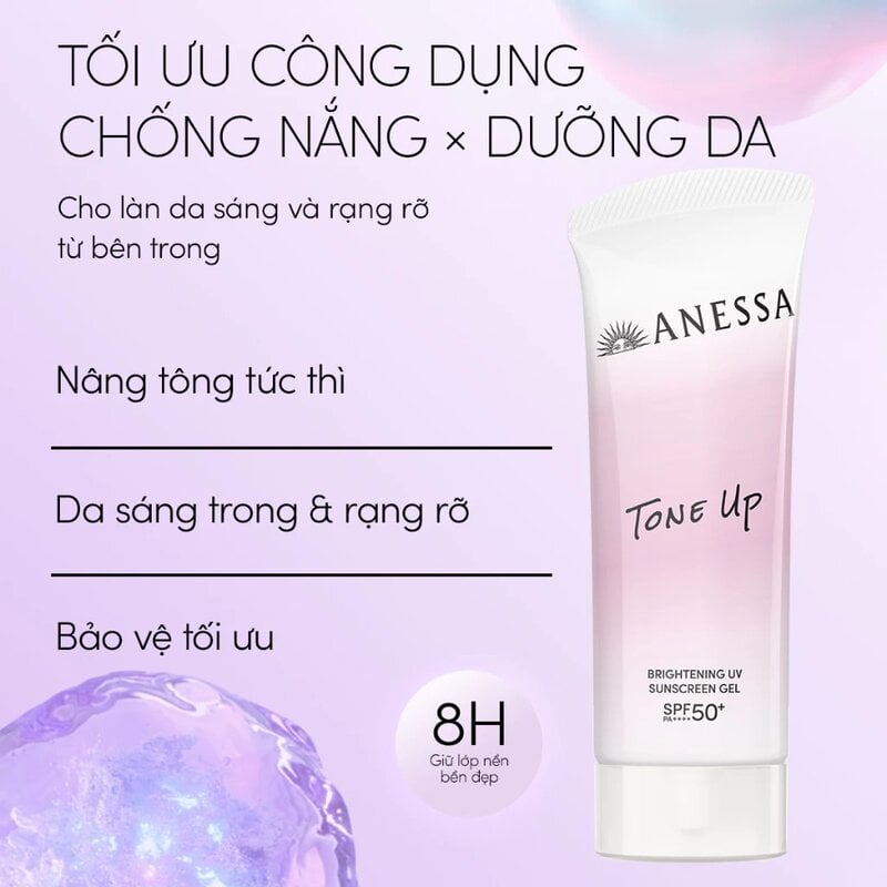 Gel Chống Nắng Anessa Nâng Tông, Hiệu Chỉnh Sắc Tím Brightening Uv Sunscreen Gel SPF50+/PA++++ 90g