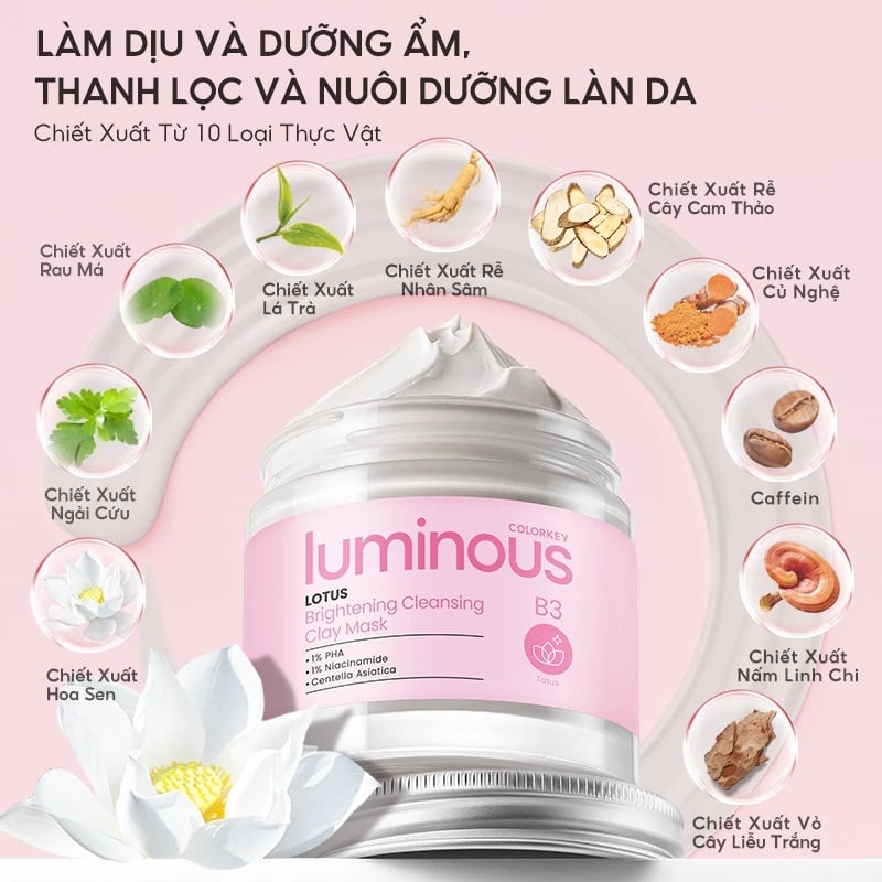 Mặt Nạ Bùn Khoáng Colorkey Làm Sạch Sâu Luminous Cleansing Clay Mask 60g