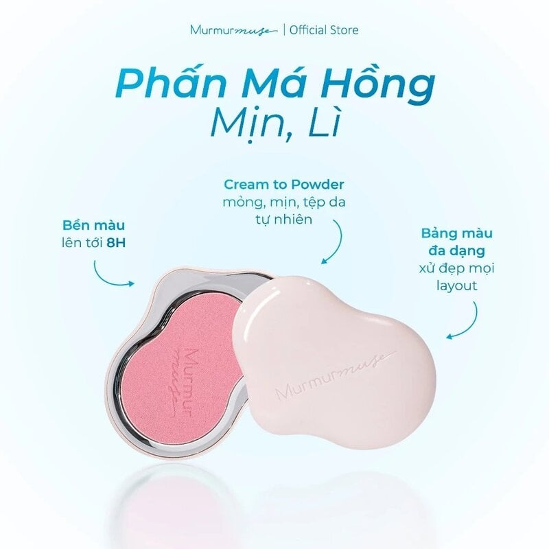 Phấn Má Hồng Đám Mây Mịn Lì Murmurmuse Light Powder Cream Blush 5g