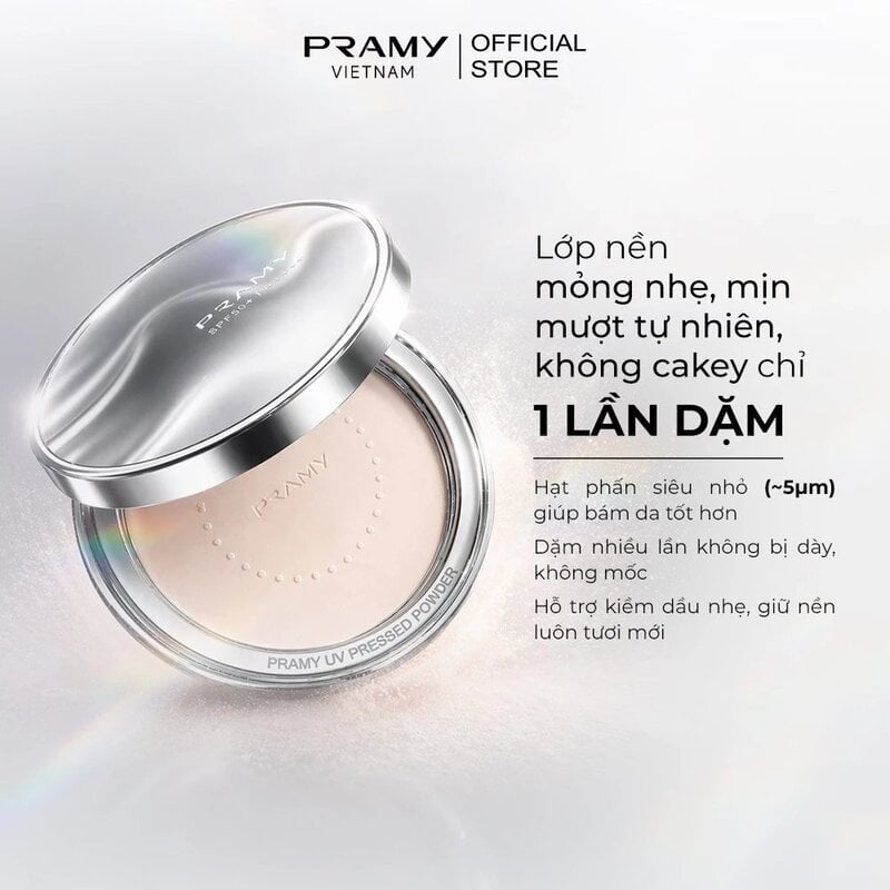 Phấn Phủ Chống Nắng Kiềm Dầu Pramy Flawless Uv Pressed Powder SPF50+ PA++++ 7g