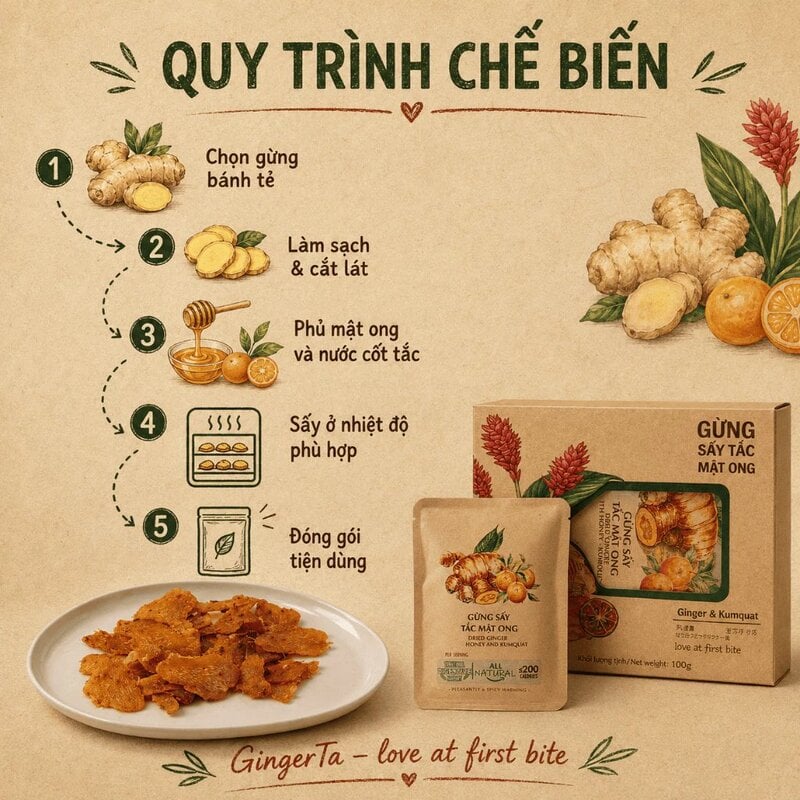 Hộp Gừng Sấy Tắc Mật Ong Nam Xanh JSC 40g