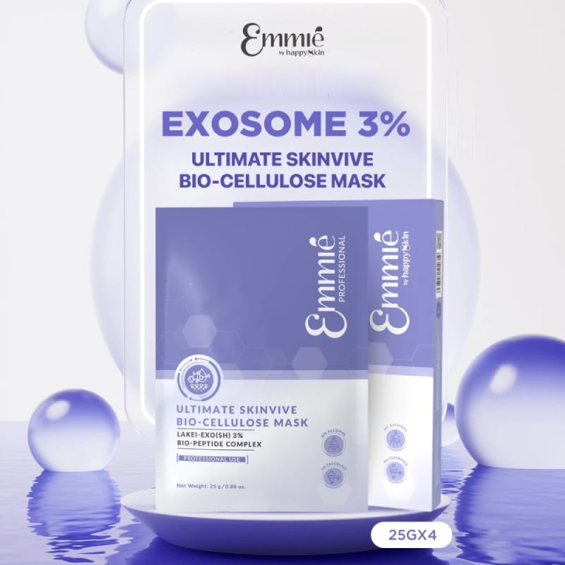 Mặt Nạ Phôi Dừa Hỗ Trợ Phục Hồi, Dưỡng Mịn Da Emmié by Happyskin Ultimate Skinvive Biocellulose Mask (hộp 4 miếng x 25g)