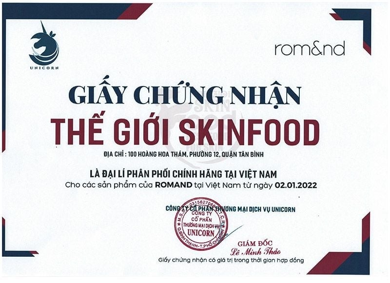 Thế Giới Skinfood - Đại lý phân phối chính hãng các sản phẩm ROMAND tại Việt Nam