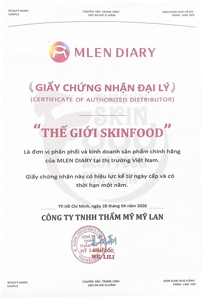 Thế Giới Skinfood - Đại lý phân phối chính hãng các sản phẩm MLEN DIARY tại Việt Nam