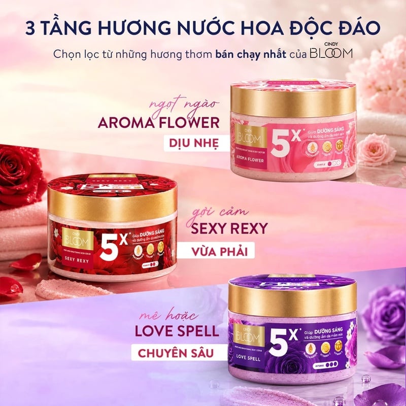 thegioiskinfood.com -Tẩy Tế Bào Chết Cindy Bloom Hỗ Trợ Dưỡng Sáng Da Hương Nước Hoa 220g