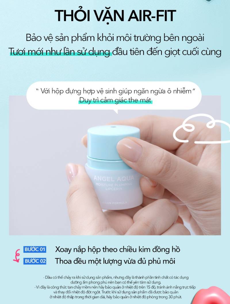 Son Dưỡng Môi Dạng Thỏi Vặn Beyond Angel Aqua Moisture Plumping Lipcerin 15ml