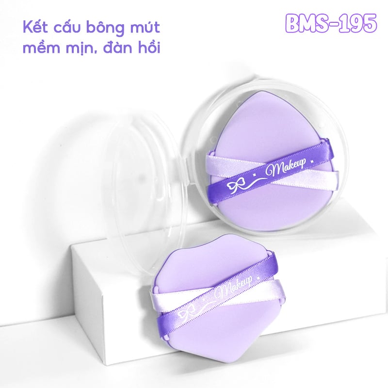 thegioiskinfood.com - Bông Mút Cushion, Tán Nền Idealful Makeup Cushion Puff Set - BMS-195: 2 bông mút