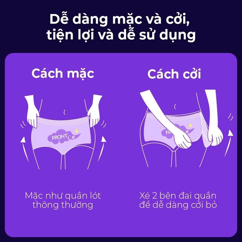 thegioiskinfood.com - Băng Vệ Sinh Quần Công Thái Học Ban Đêm Kháng Khuẩn UUcare Sanitary Panties - 3 miếng
