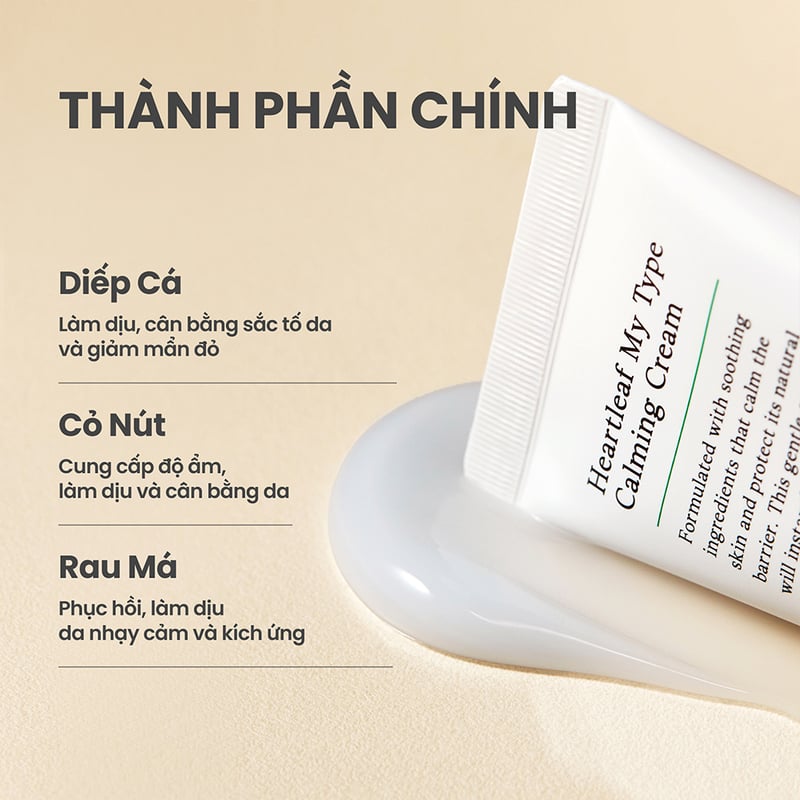 thegioiskinfood.com - Kem Dưỡng Làm Dịu Da Chiết Xuất Diếp Cá Axis-Y Heartleaf My Type Calming Cream 60ml
