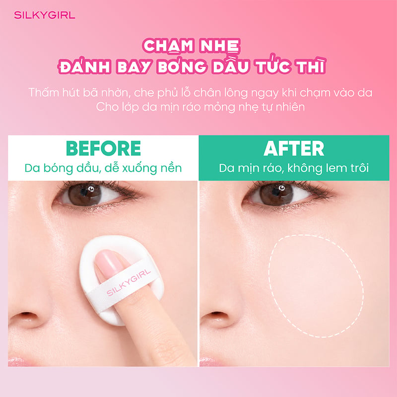 Phấn Phủ Dạng Sáp Kiềm Dầu Silkygirl No-Sebum Shine Eraser 3.5g #01 Matte