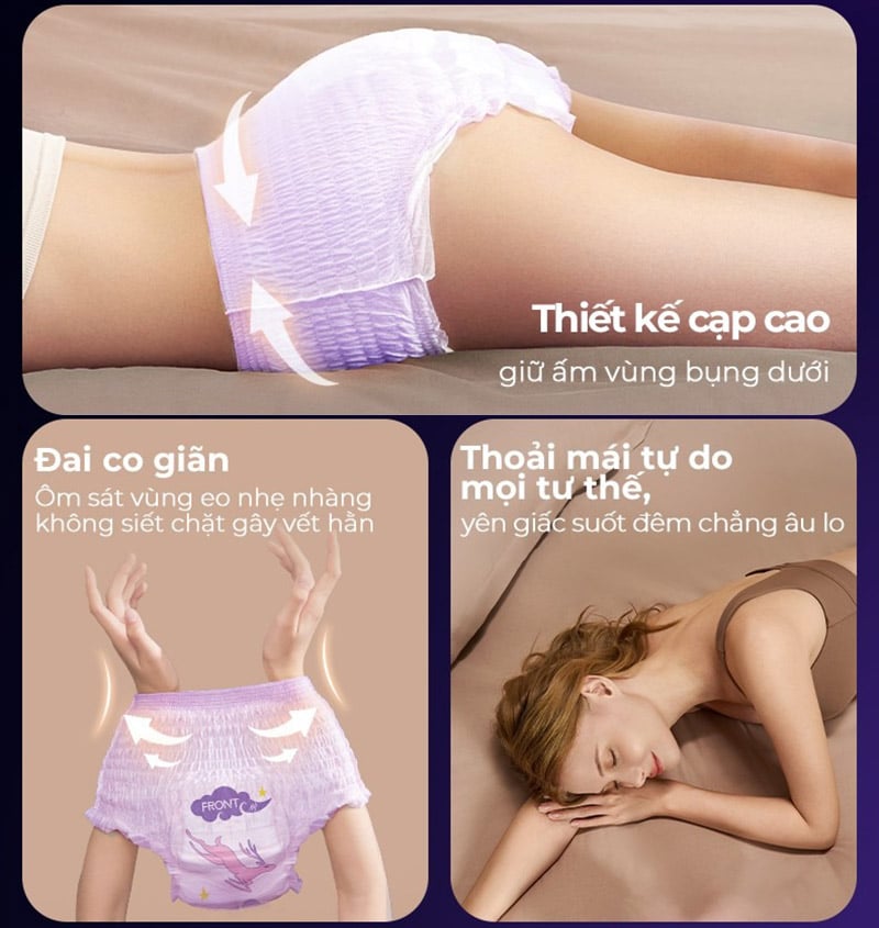 thegioiskinfood.com - Băng Vệ Sinh Quần Công Thái Học Ban Đêm Kháng Khuẩn UUcare Sanitary Panties - 3 miếng