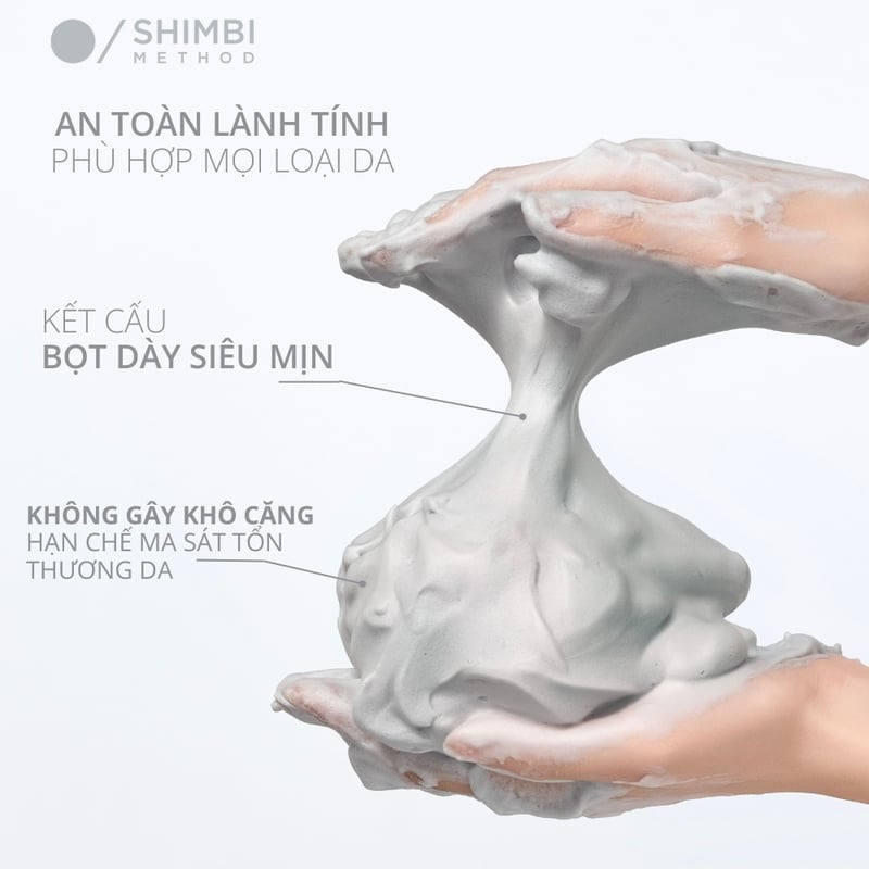 thegioiskinfood.com - Sữa Rửa Mặt Dạng Bọt Làm Sạch Sâu Shimbi Method Face Wash Double Enzyme, Black Charcoal, Moroccan Lava Clay 120g