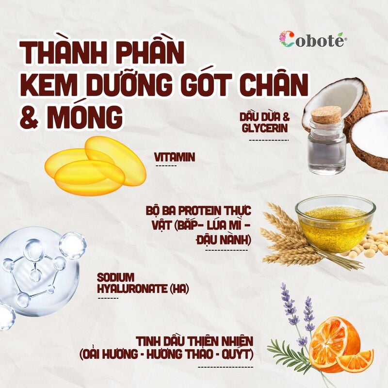 thegioiskinfood.com - Kem Dưỡng Gót Chân & Móng COBOTÉ Coco Miracle Heel & Nail Repair 20g