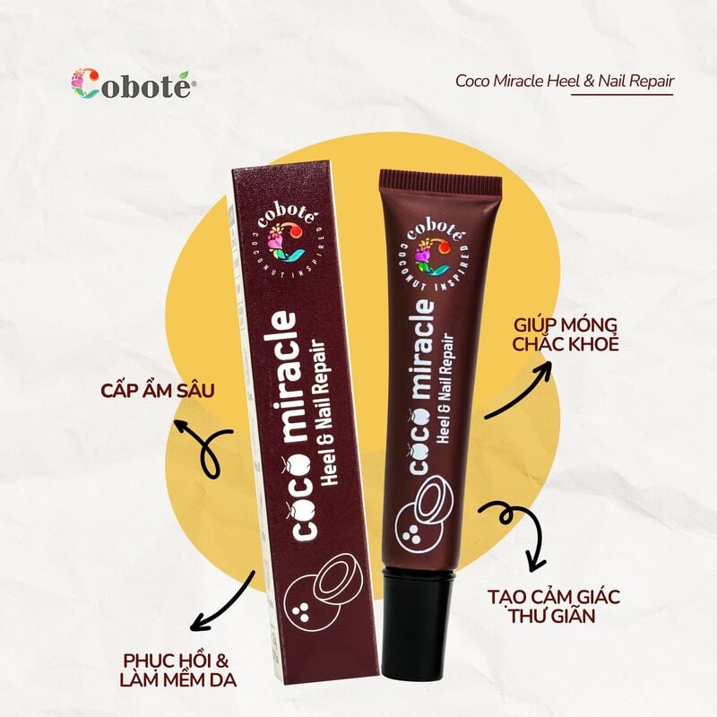 thegioiskinfood.com - Kem Dưỡng Gót Chân & Móng COBOTÉ Coco Miracle Heel & Nail Repair 20g